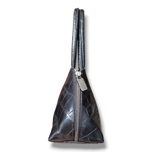 FURLA Vintage Mini Croc Embossed Leather Top Handle Shoulder Handbag - Picture 7 of 16